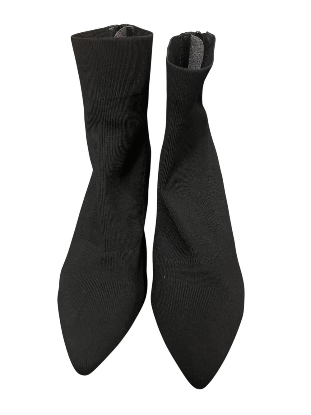Jeffrey Campbell Bentlee Ankle Boots Black Sock Womens Size 9.5 Block Heel